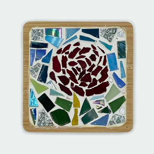 A broken marble mosaic artwork