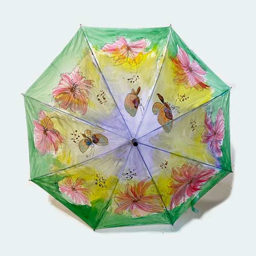 A hand-painted umbrella