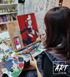 Student acrylic painting created at stART Studio