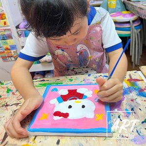 Student acrylic painting of Hello Kitty