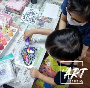 Student handicraft of oven-baked clay art