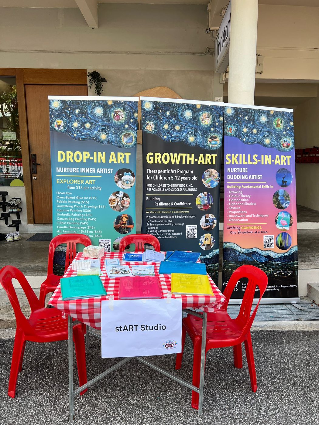 The stART Studio booth set up for the Binjal Street Festival