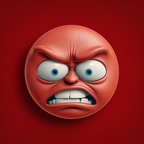 Angry red face image