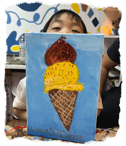 Growth mindset painting ice-cream